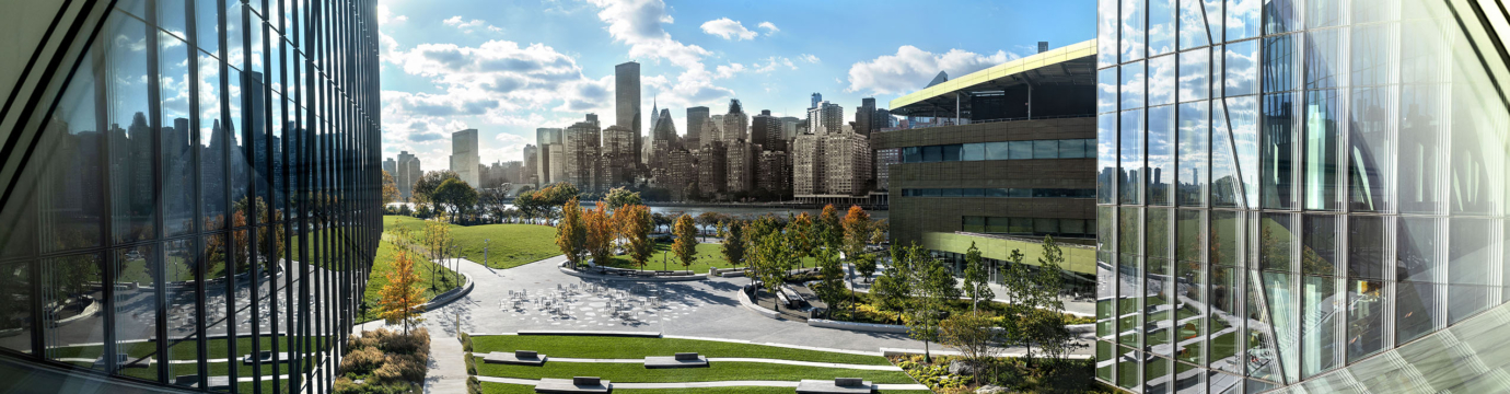 view of Cornell Tech campus from above