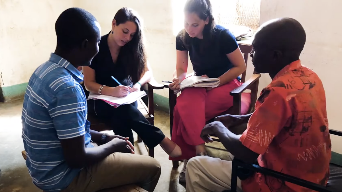 Students doing interviews