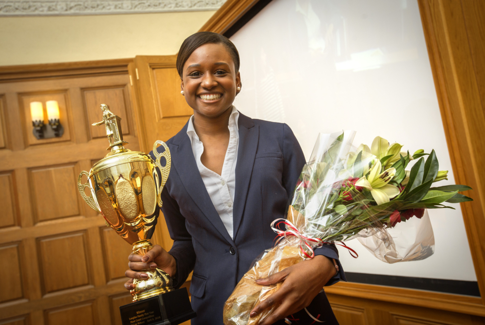 Seantyel Hardy, the winner of the 2016 Langfan Moot Court Competition