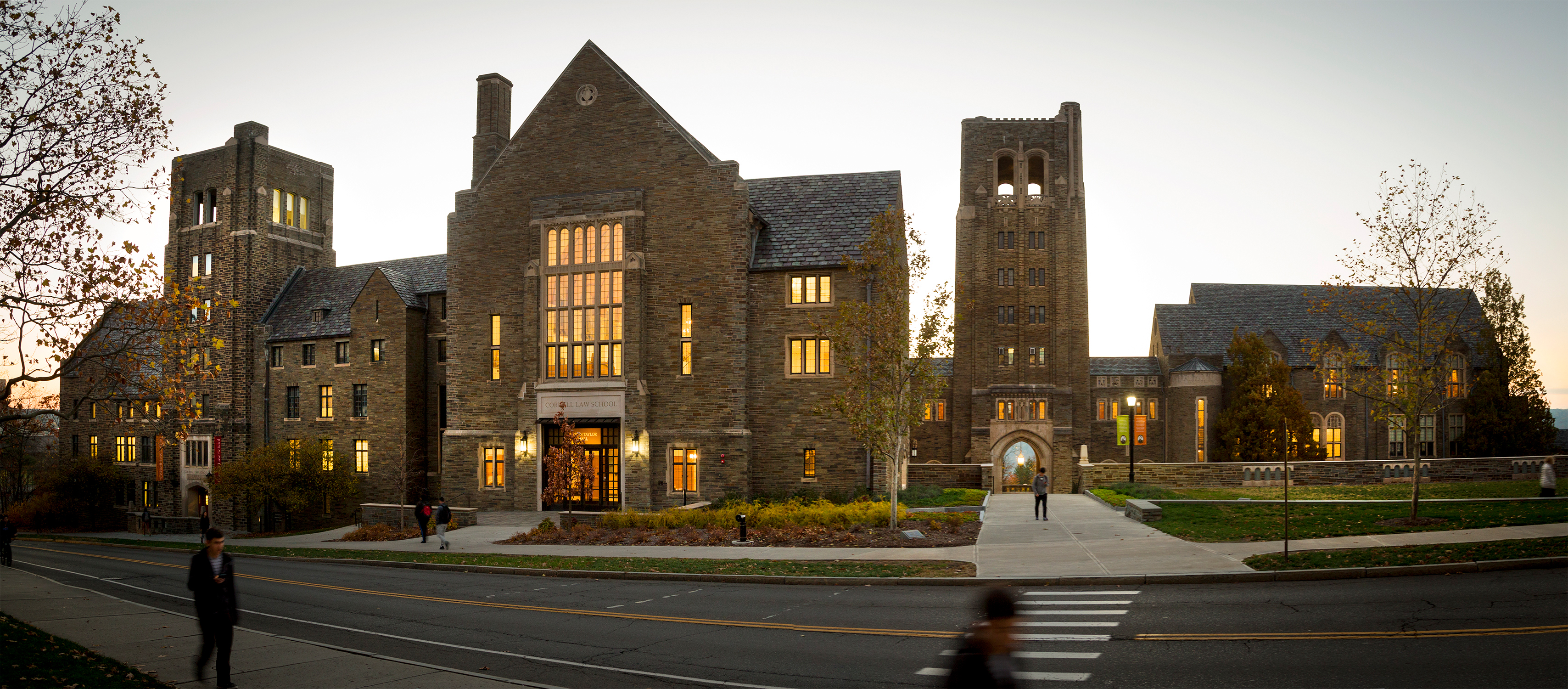 Law school at night.