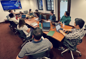 Professor and students taking part in Veterans Law Practicum class.