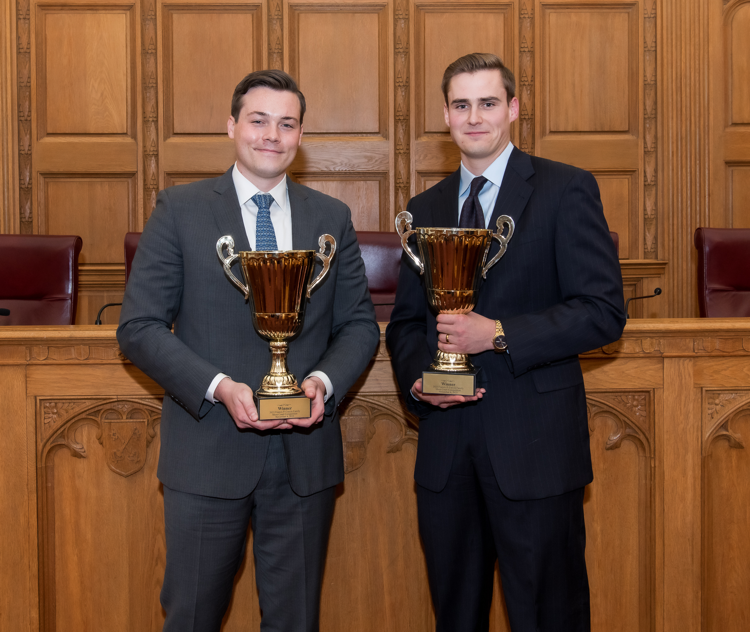 Cameron Misner ’24 and Jack Ligon ’24 Win 2023 Cuccia Cup- picture of them holding cups