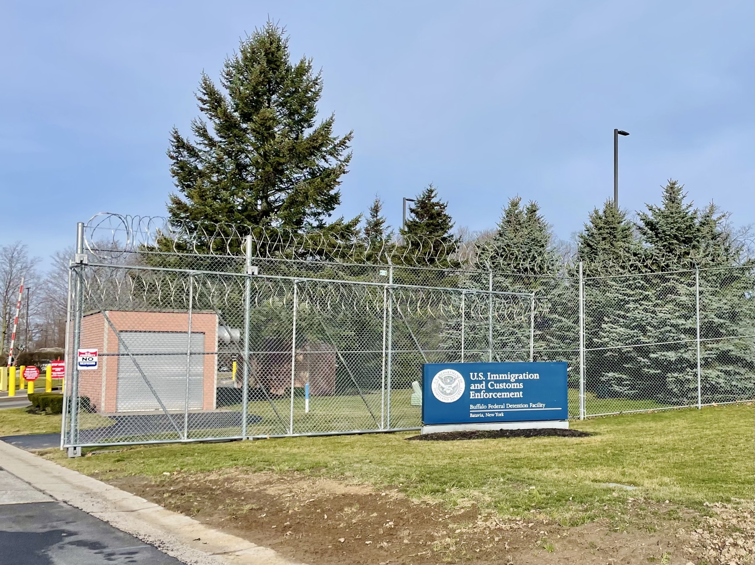 entrance to the Buffalo Federal Detention Facility in Batavia, New York