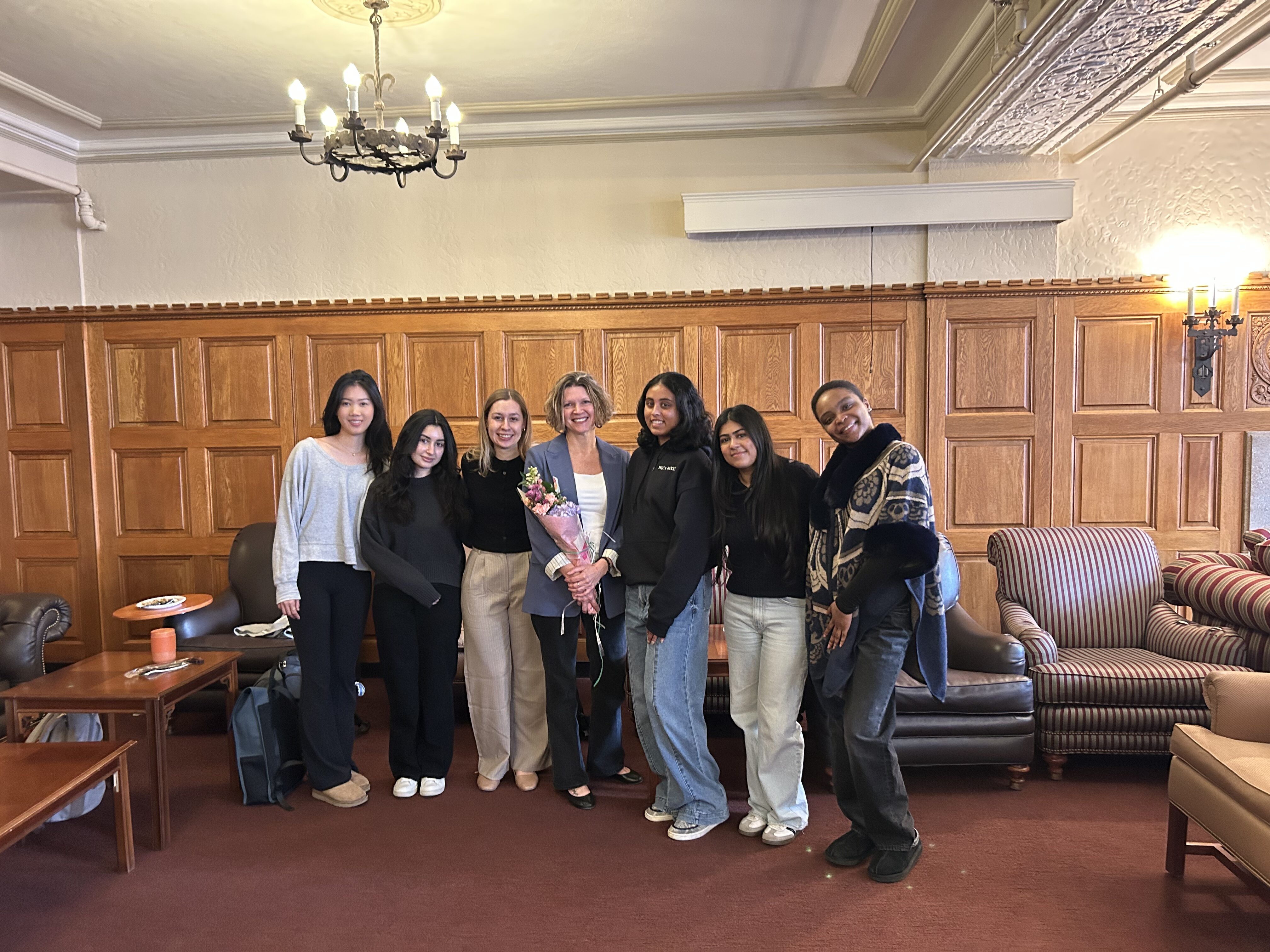 Kristen Stanley and group of girls posing for photo after Stanley award win