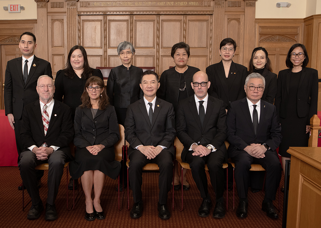 Thailand Bar Delegation along with Cornell University President Michael Kotlikoff, Wendy Wolford, Vice Provost, International Affairs, Cornell University, Honorable Chief Justice Adisak Tantiwong, Jens David Ohlin, Allan R. Tessler Dean and Professor of Law, Cornell Law School and 4. Professor Dr. Kittipong Kittayarak, LLM ’83.