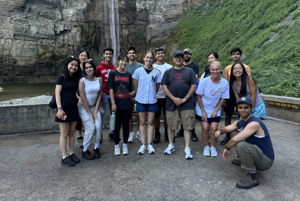 Students taking in the Ithaca Gorges.