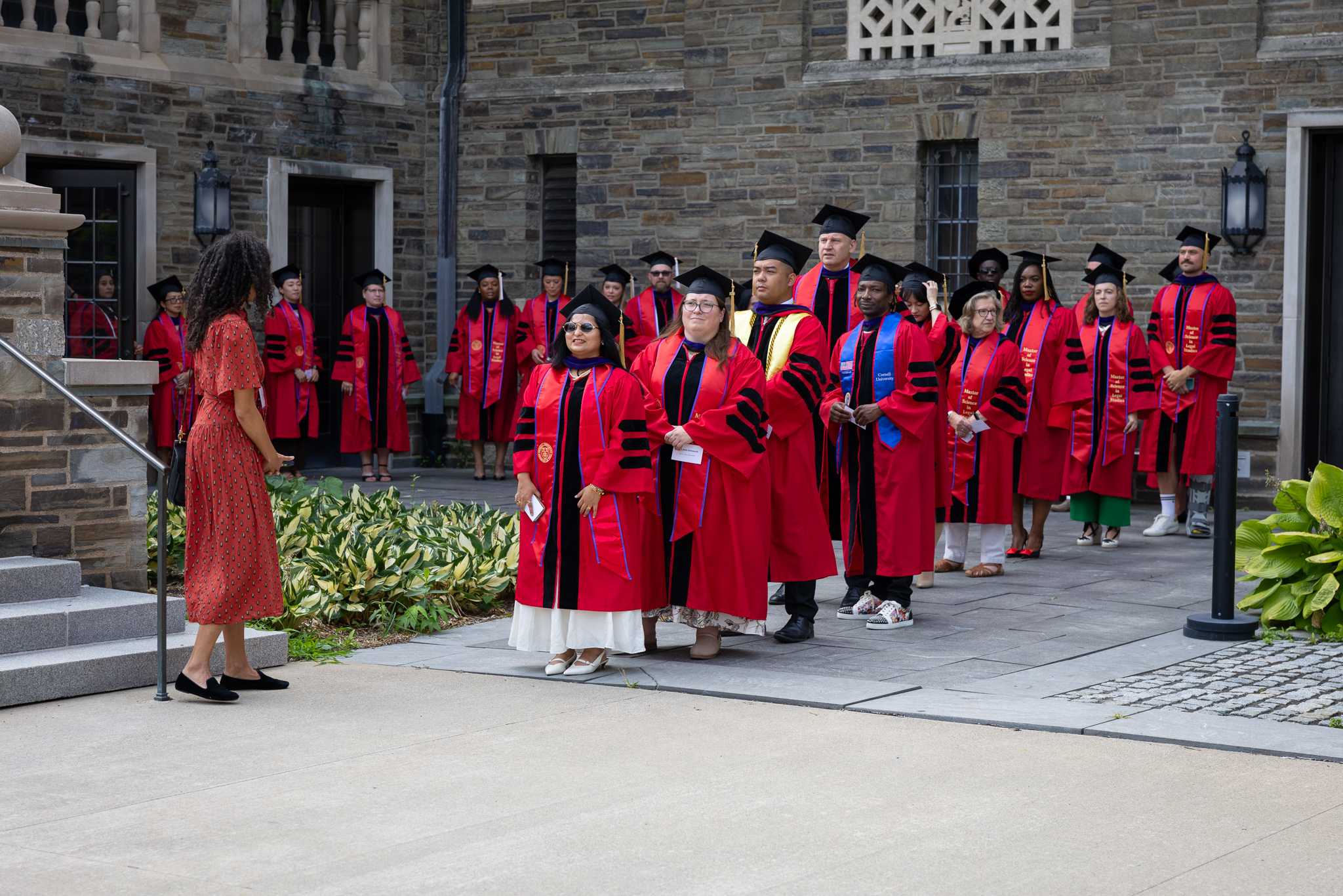 Graduates walking out for ceremony.