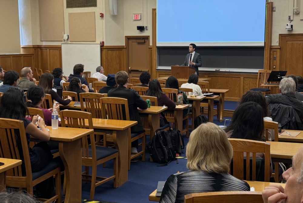 Steven Koh talking to students.